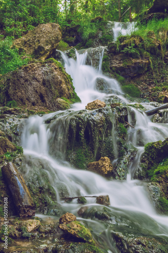 Spring in Latvia. View waterfall in Cesis. photo