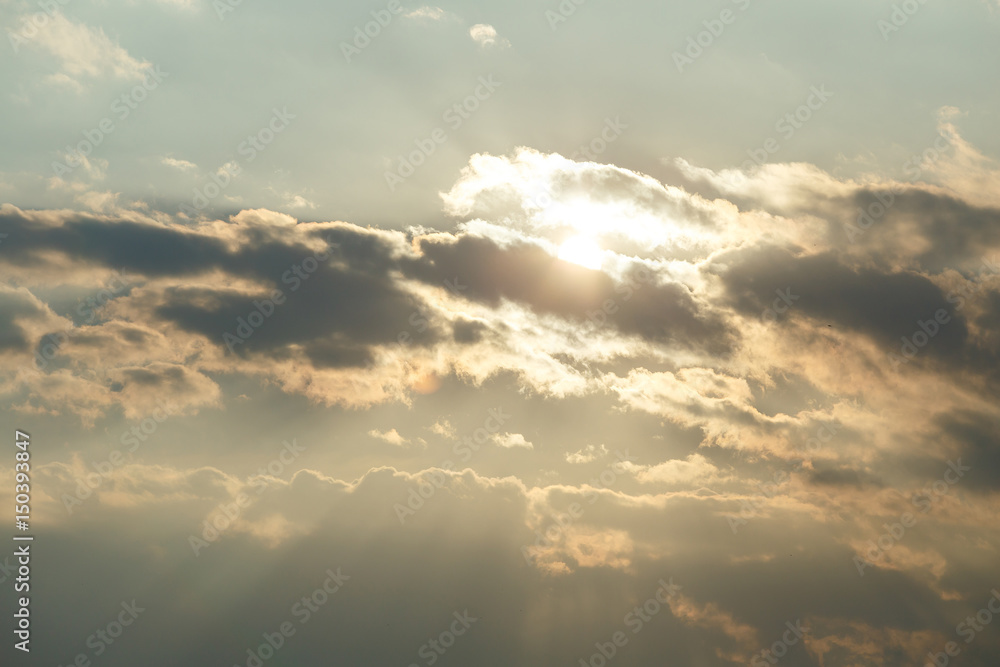 Evening sky with nimbus cloud at sunset and twilight time. Evening sky with nimbus cloud at sunset and twilight time.