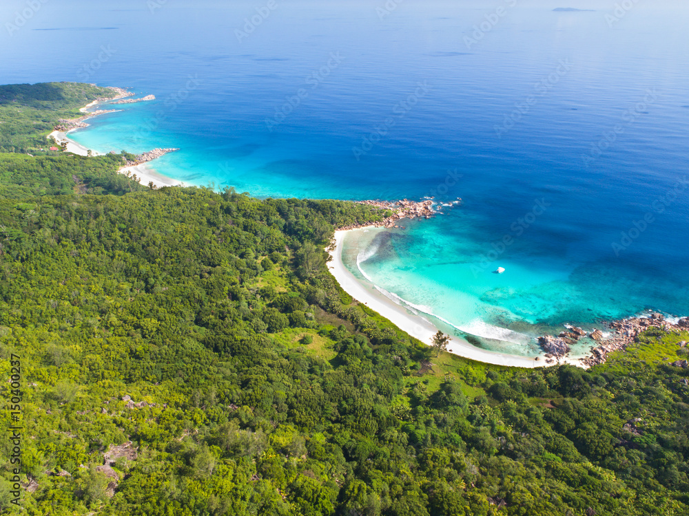 Obraz premium Strände der Seychellen aus der Luft