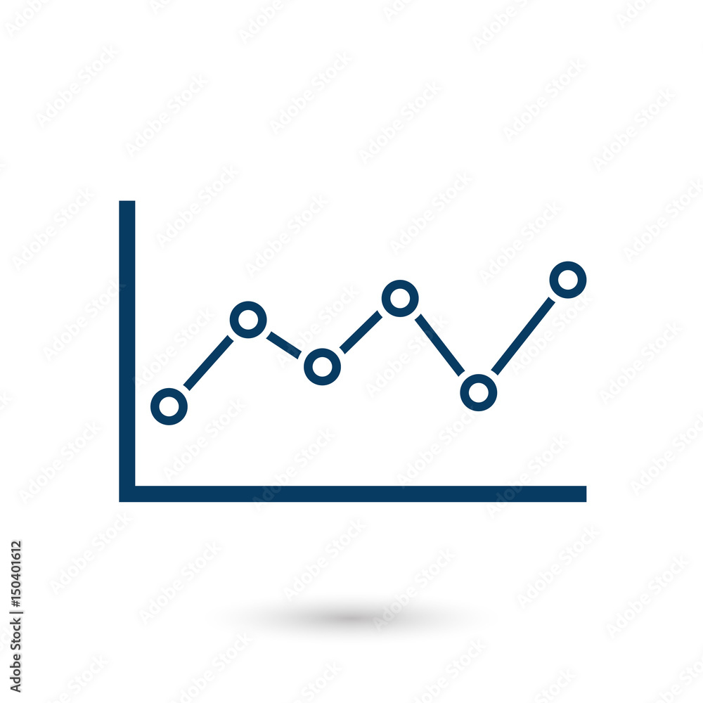 Graph chart icon. Diagram symbol. Flat design style. Graph chart icon. Diagram symbol. Flat design style.