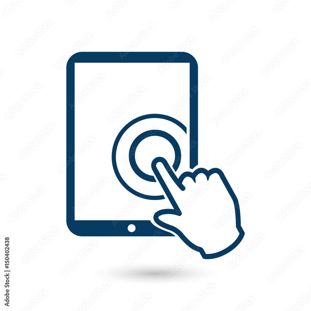 Touch screen tablet PC sign icon. Hand pointer symbol. Touch screen tablet PC sign icon. Hand pointer symbol.