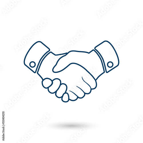 Handshake sign icon. Successful business symbol. Flat design style.