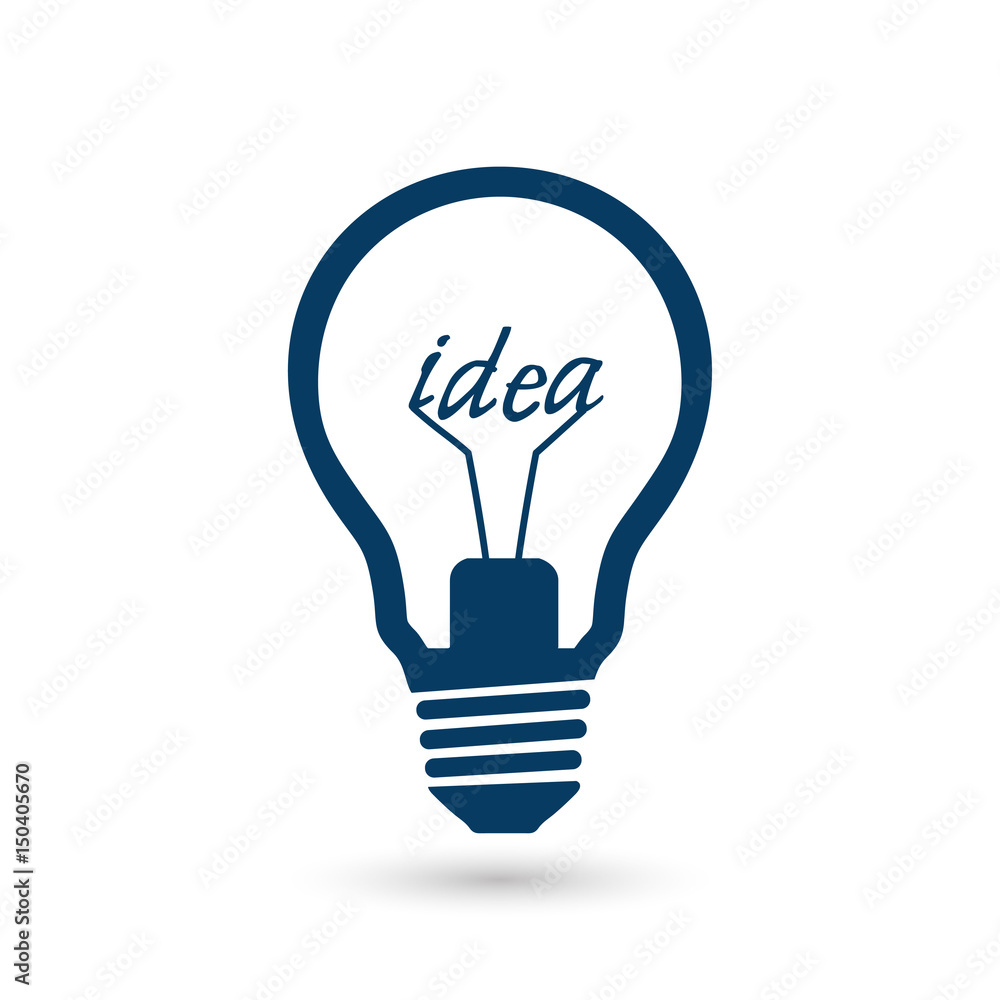 Light lamp sign icon. Idea symbol. Flat design style. Light lamp sign icon. Idea symbol. Flat design style.