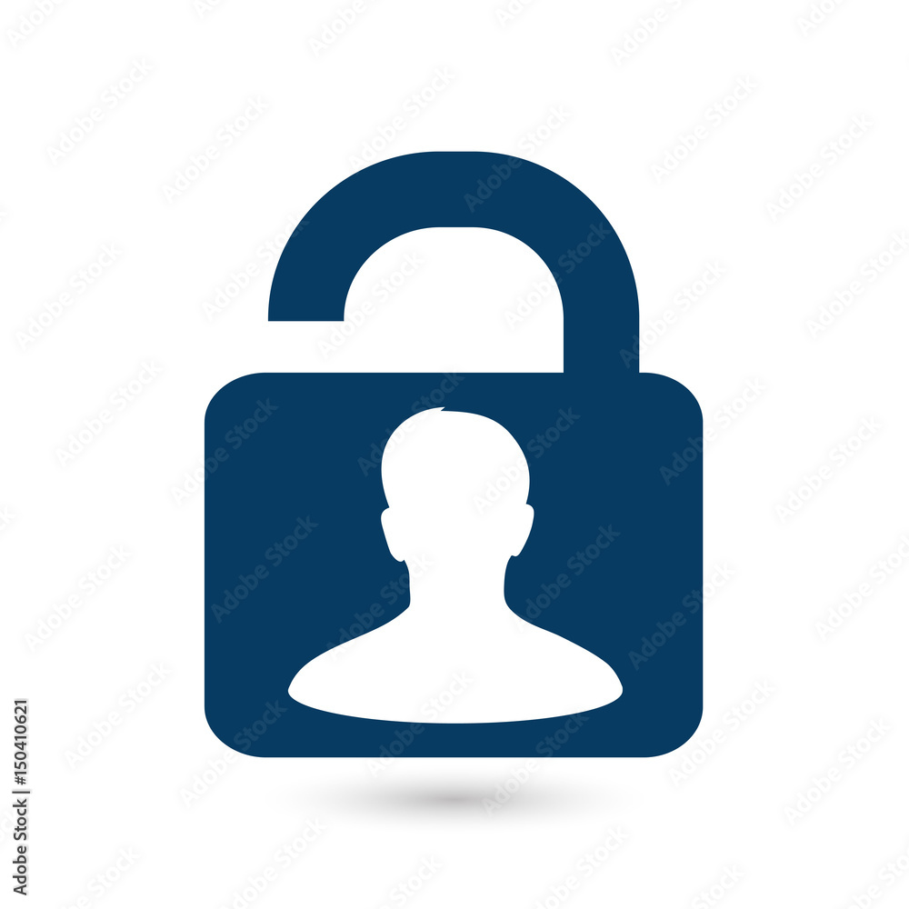 Unlock icon. Flat design style. Access to the user. Unlock icon. Flat design style. Access to the user.