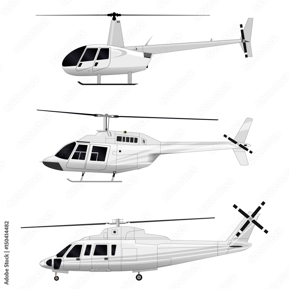 Vector helicopter. Set