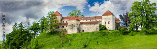 Panorama of the Svirzh Castle in Lviv region, Ukraine