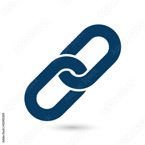 Link single icon.Chain link symbol. Icon link to the source. photo