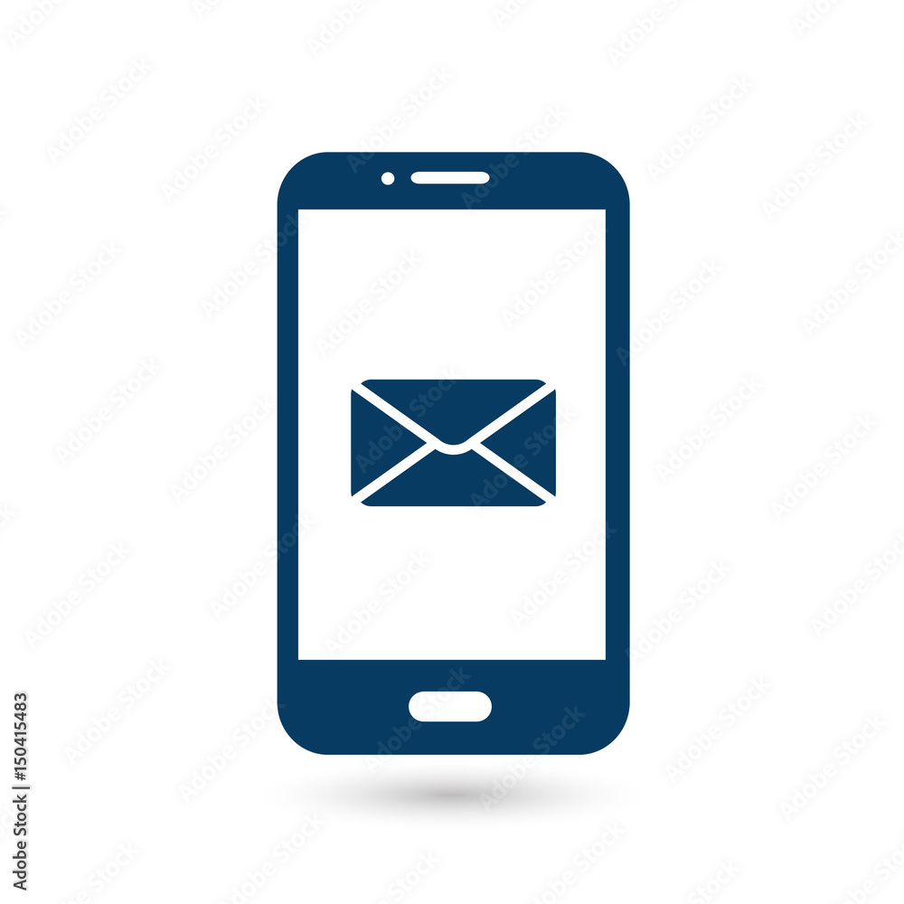 Smartphone email or sms icon. Mobile mail sign symbol. Smartphone email or sms icon. Mobile mail sign symbol.
