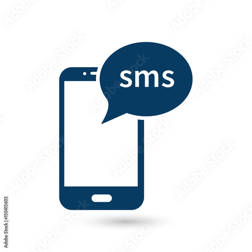 Smartphone email or sms icon. Mobile mail sign symbol. photo
