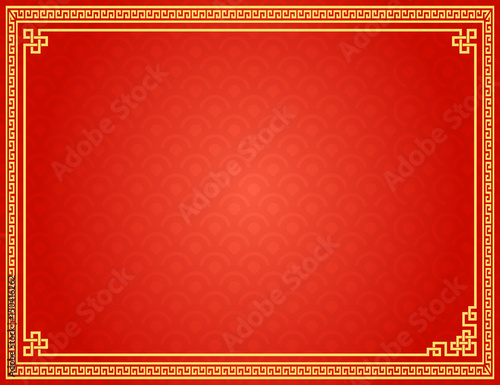 Chinese Traditional Background, The Great Wall Style Frame 