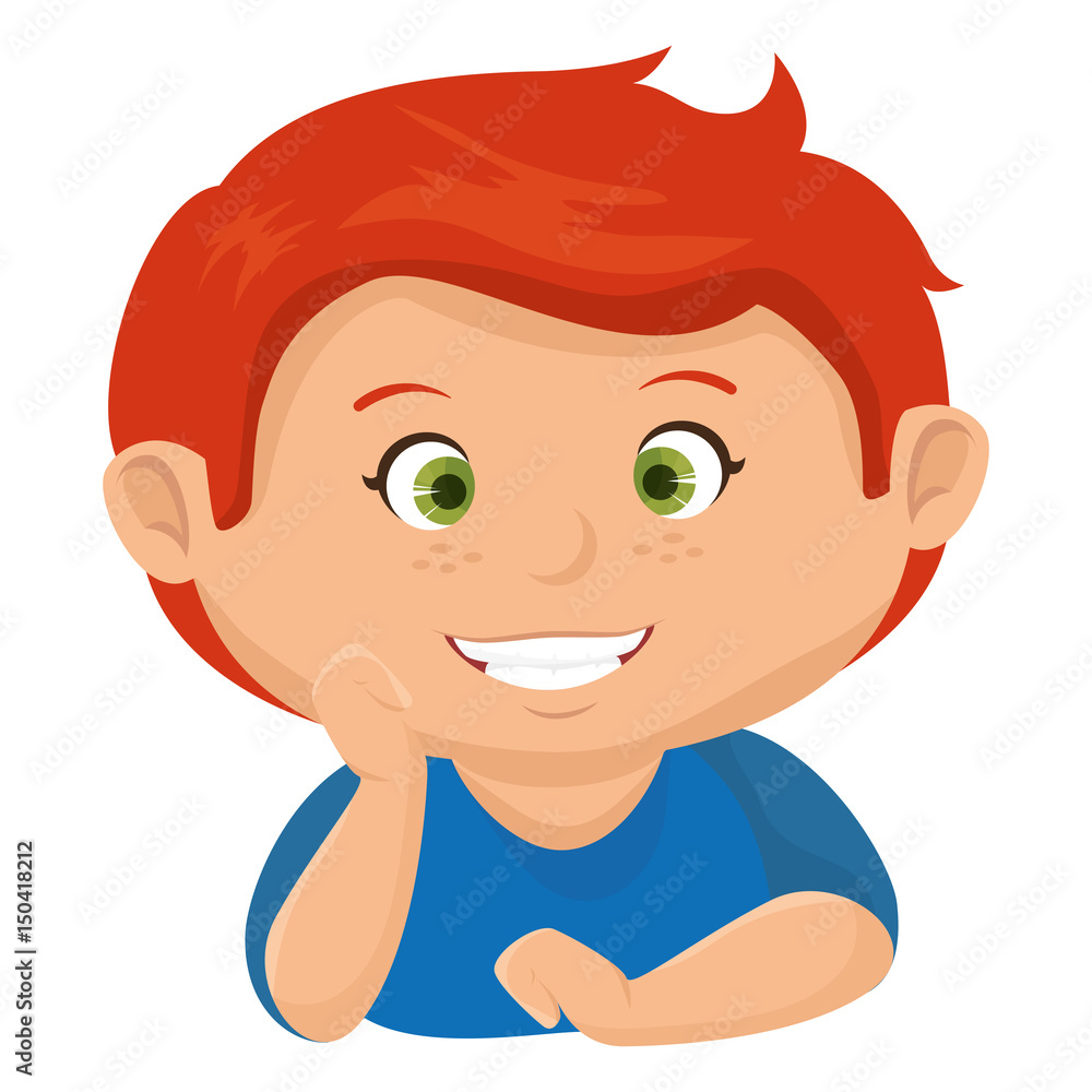 happy little boy character vector illustration design