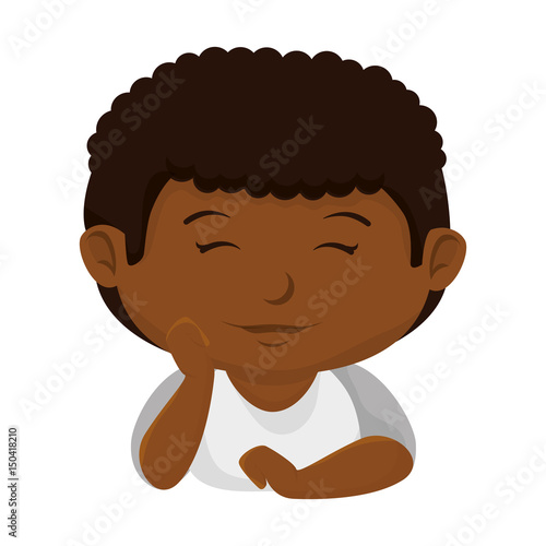 happy little black boy character vector illustration design