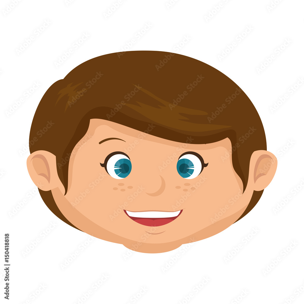 happy little boy character vector illustration design