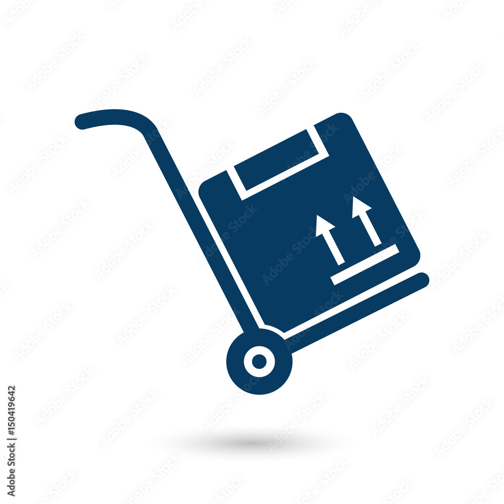 Truck with boxes icon. Hand truck sign symbol. Truck with boxes icon. Hand truck sign symbol.