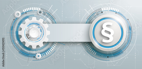 Futuristic Gear Construction Paragraph Circuit Board Banner
