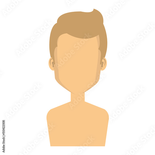 young man shirtless avatar character vector illustration design