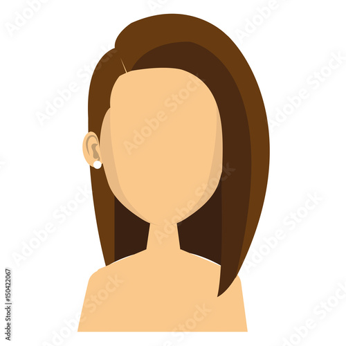 young woman shirtless avatar character vector illustration design