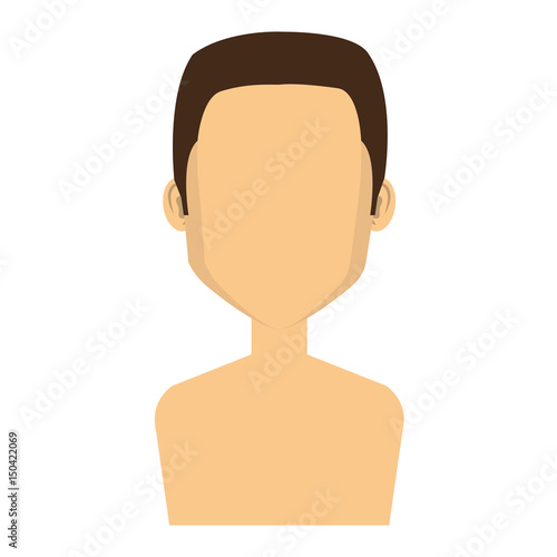 young man shirtless avatar character vector illustration design