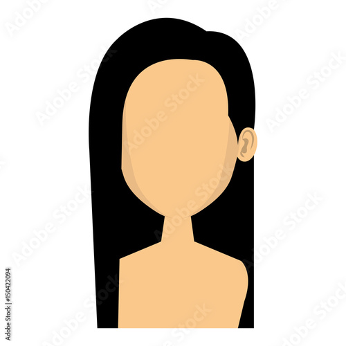 young woman shirtless avatar character vector illustration design