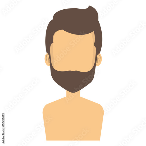 young man shirtless avatar character vector illustration design