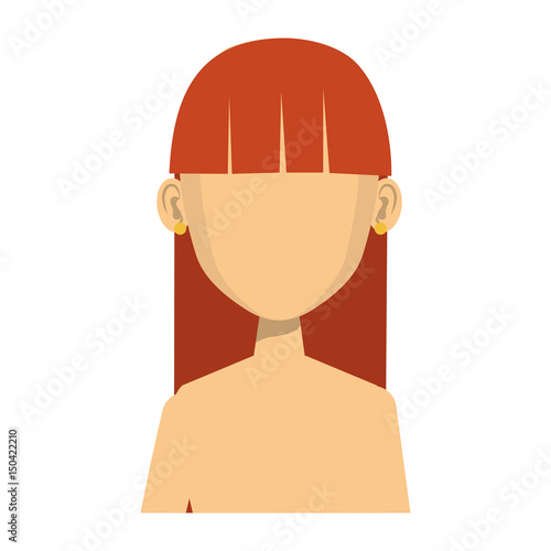 young woman shirtless avatar character vector illustration design