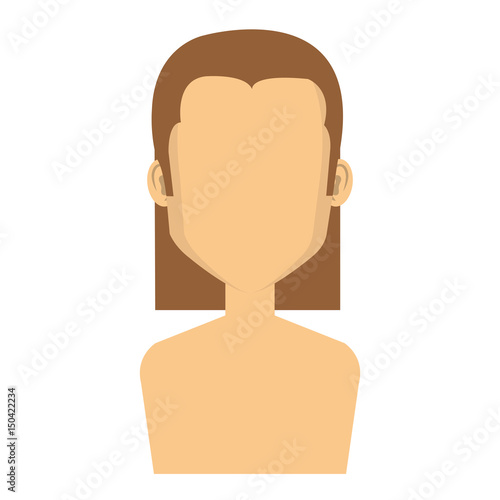 young woman shirtless avatar character vector illustration design