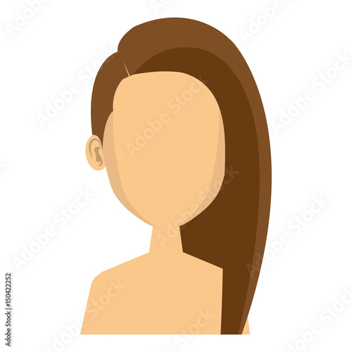 young woman shirtless avatar character vector illustration design