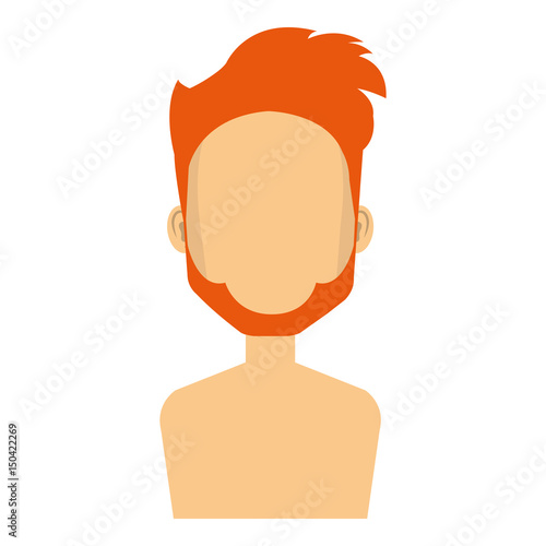 young man shirtless avatar character vector illustration design