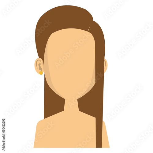 young woman shirtless avatar character vector illustration design