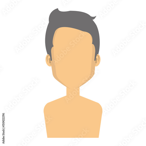 young man shirtless avatar character vector illustration design