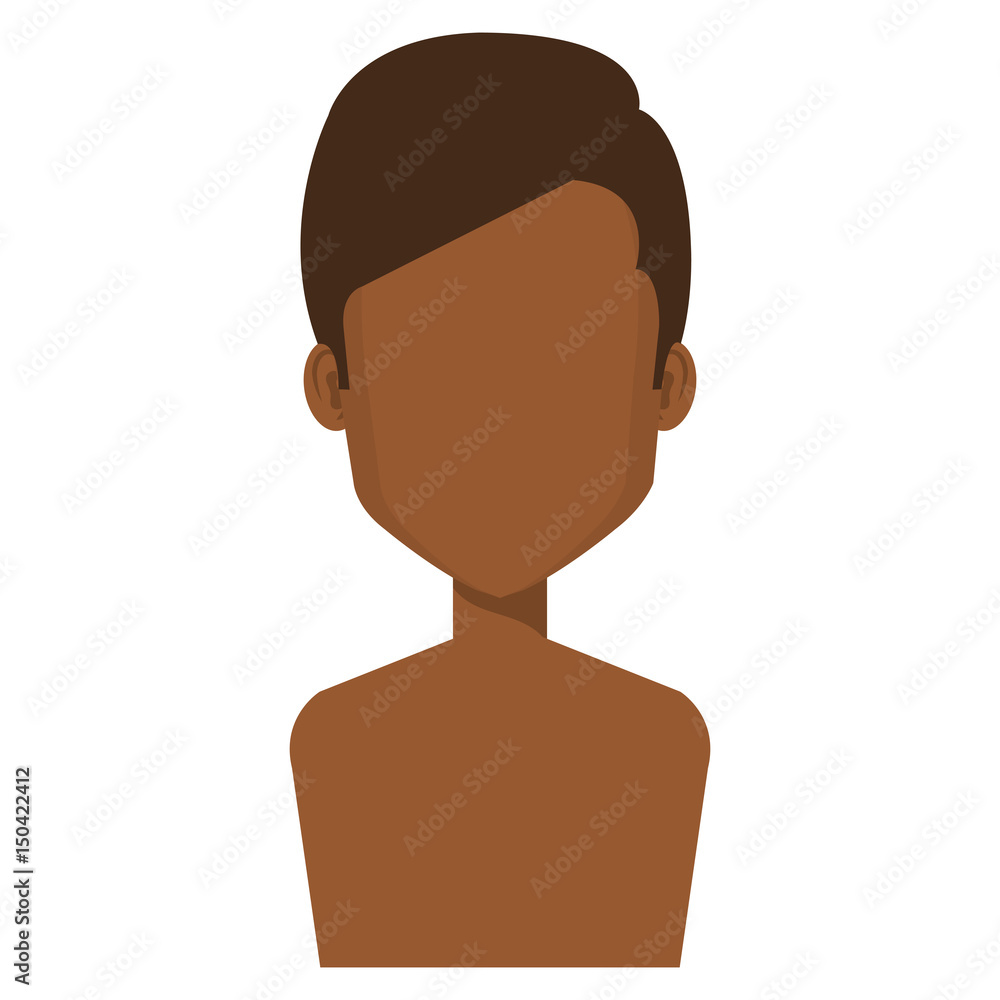 young black man shirtless avatar character vector illustration design