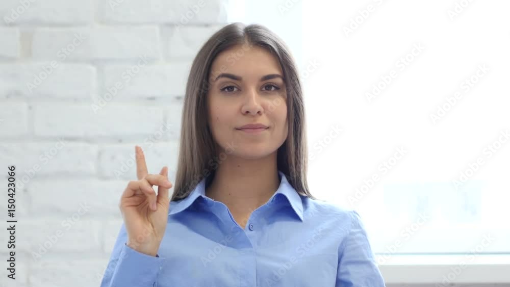 Portrait of Beautiful Young Woman Waving Finger to Refuse Portrait of Beautiful Young Woman Waving Finger to Refuse