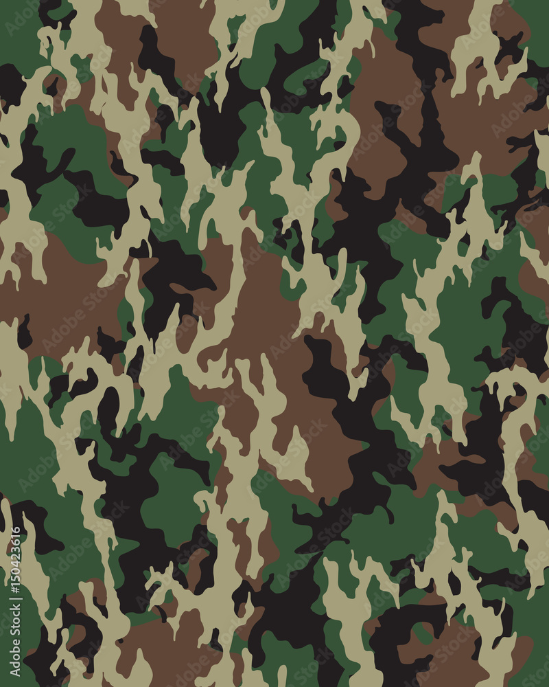 Fototapeta premium Fashionable camouflage pattern, military print .Seamless illustration