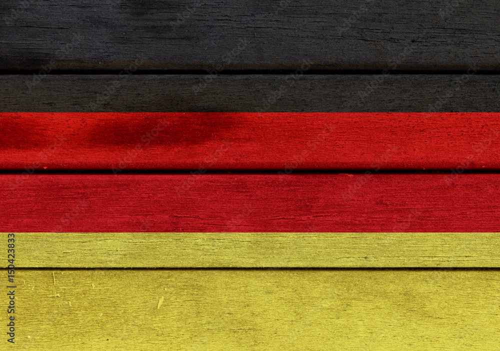 Germany flag on a wood