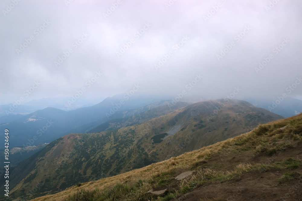 Spring landscape in the Carpathian mountains