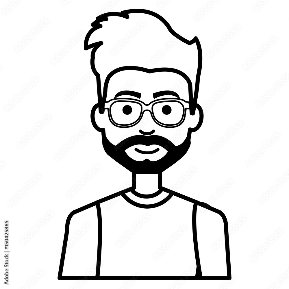 young man casual avatar with glasses vector illustration design young man casual avatar with glasses vector illustration design