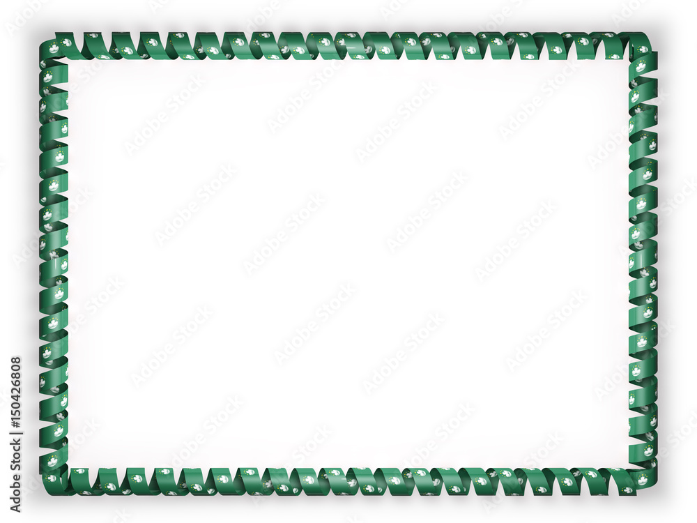 Frame and border of ribbon with the Macau flag. 3d illustration Frame and border of ribbon with the Macau flag. 3d illustration