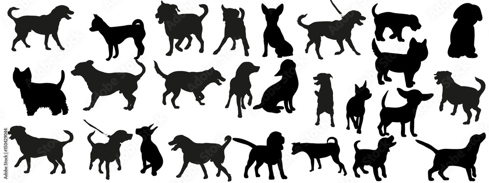 a collection of dog silhouettes a collection of dog silhouettes