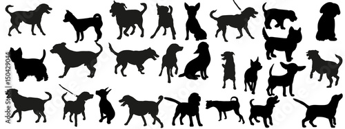 Fototapeta Naklejka Na Ścianę i Meble -   a collection of dog silhouettes