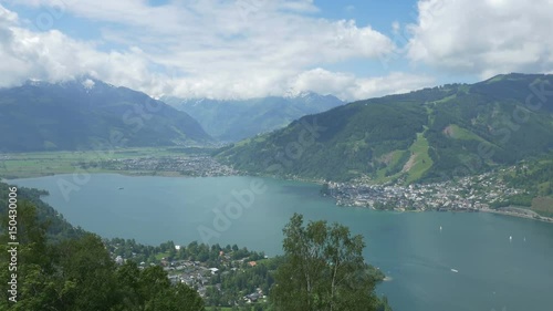 Time lapse view of Zell am See in Salzburgland, Austria, with Zeller See and Schuttdorf. photo