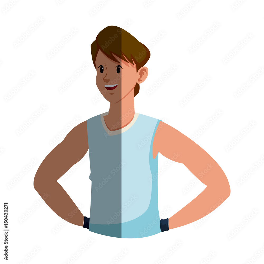 cartoon man wearing clothes sport vector illustration cartoon man wearing clothes sport vector illustration