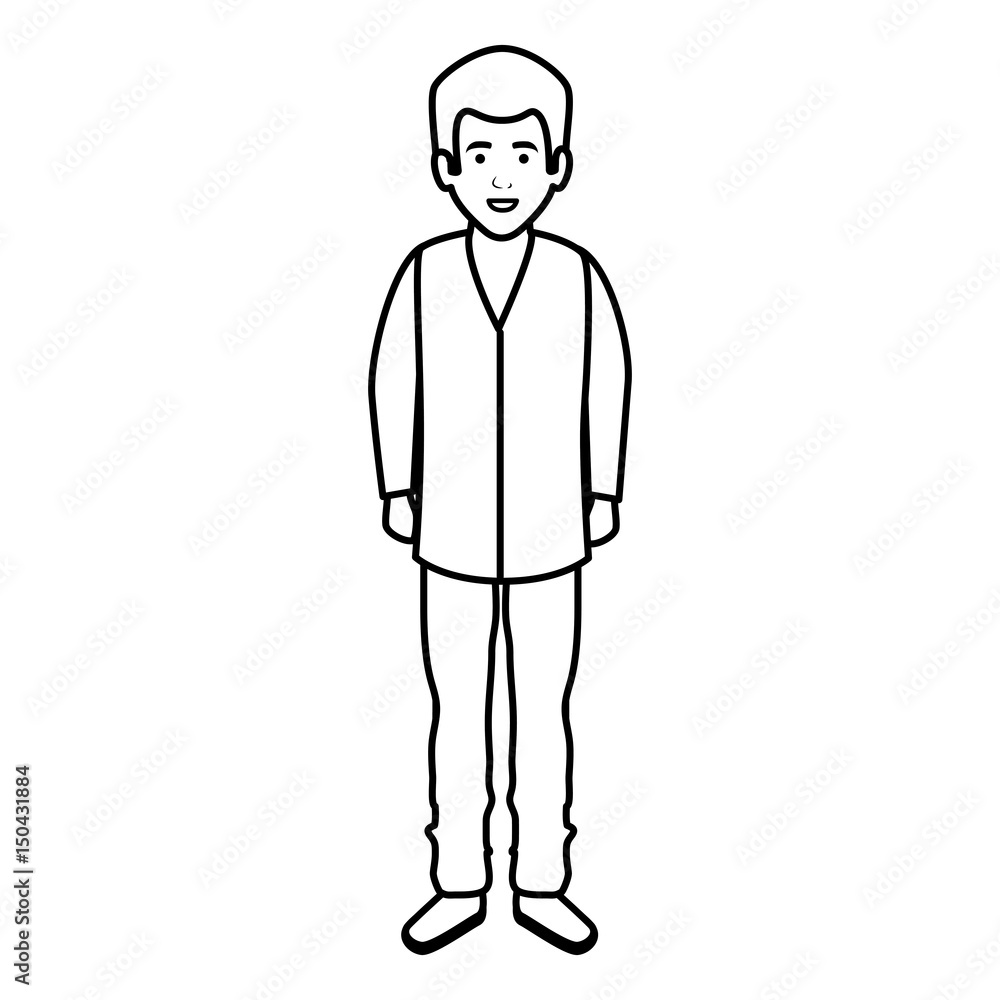 young man avatar character vector illustration design