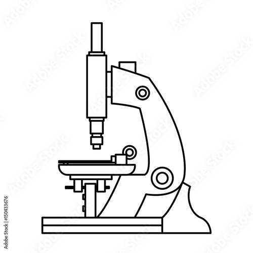 microscope equipment discovery analyzing science line vector illustration