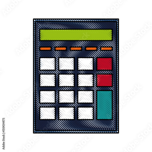 drawing calculator investigate research rates vector illustration