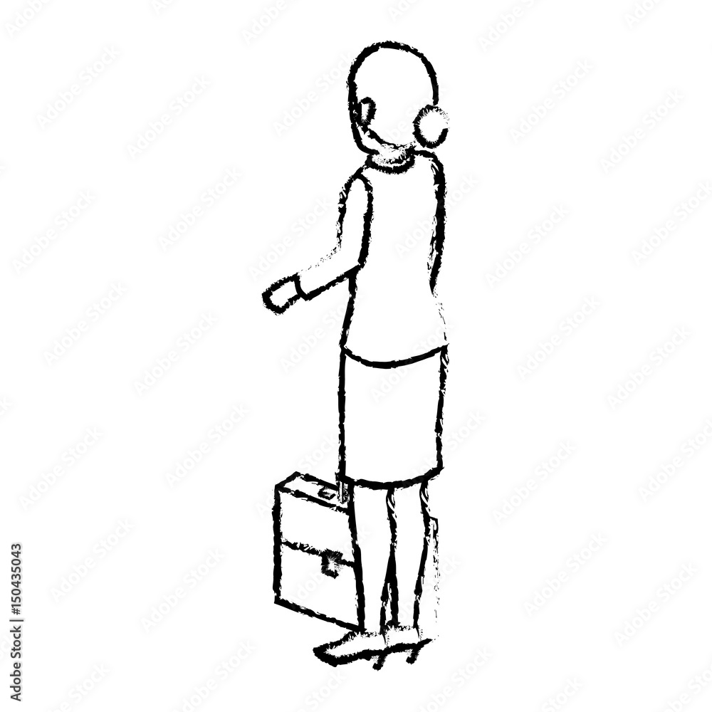 businesswoman isometric avatar character with portfolio vector illustration design businesswoman isometric avatar character with portfolio vector illustration design