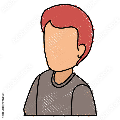 young man avatar character vector illustration design