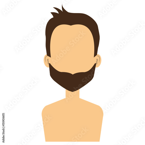 young man shirtless avatar character vector illustration design