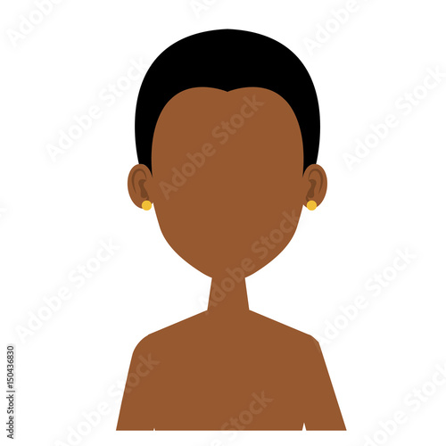 young black man shirtless avatar character vector illustration design