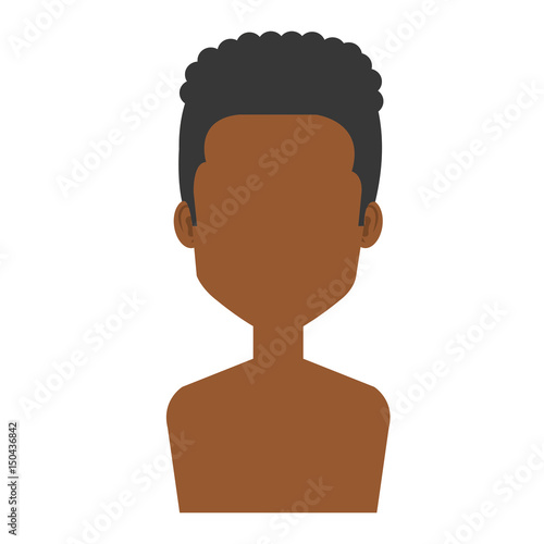 young black man shirtless avatar character vector illustration design