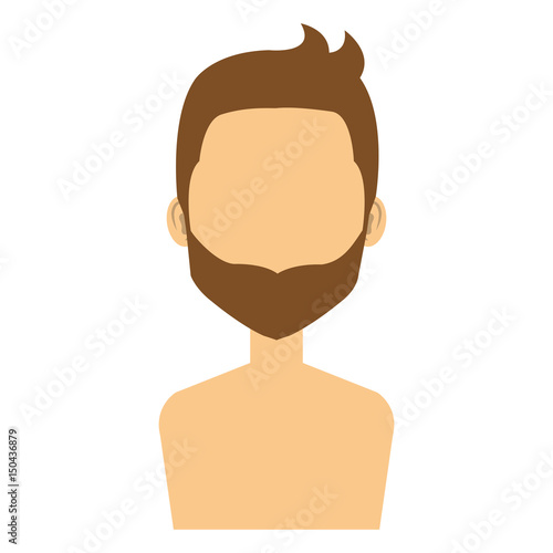 young man shirtless avatar character vector illustration design